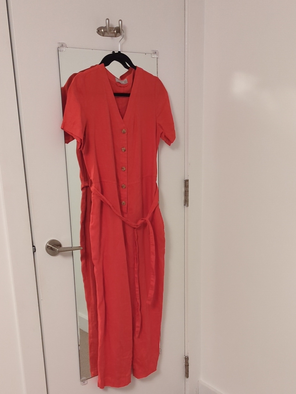 Everlane Linen Jumpsuit Red Size 4